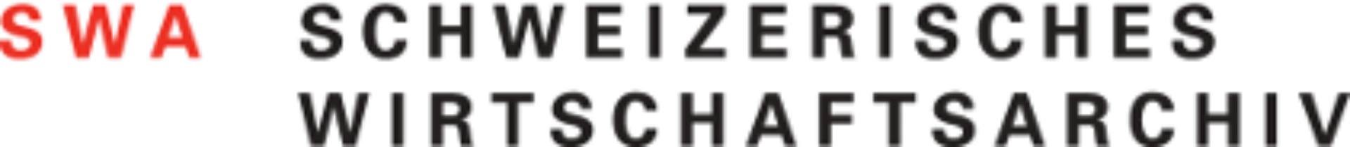 Schweizerisches Wirtschaftsarchiv logo in Schwarz und Rot.