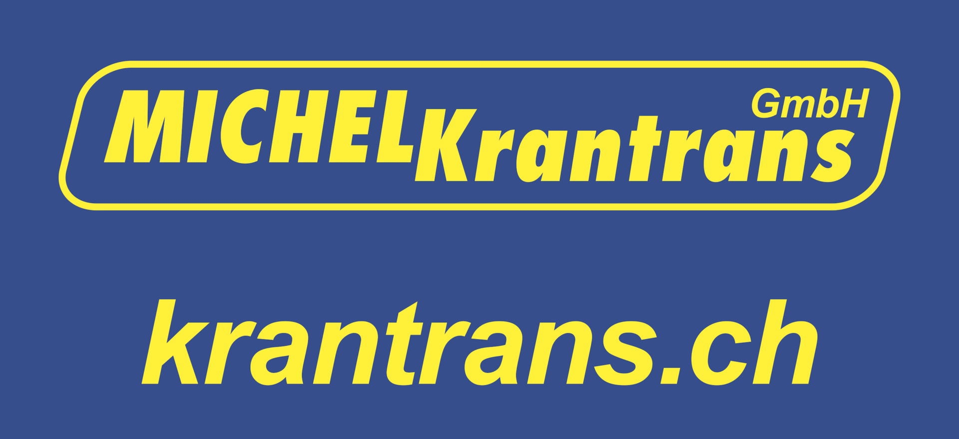 Michel Krantrans GmbH Logo mit der Website krantrans.ch