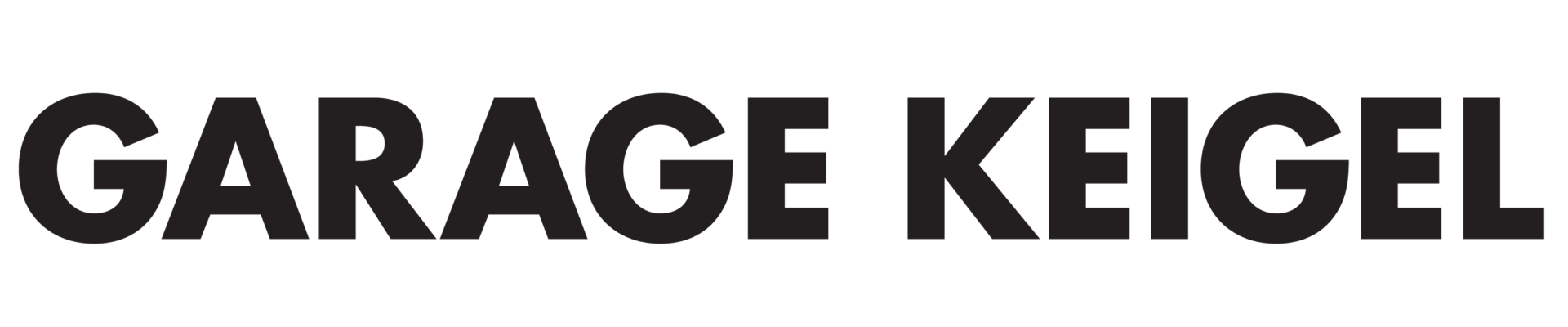 Garage Keigel Logo in fetter, schwarzer Schrift.